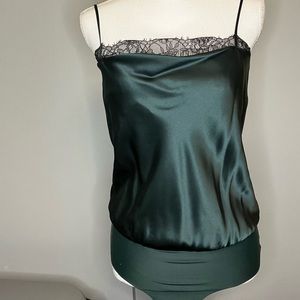 Cami NYC green and black lace bodysuit